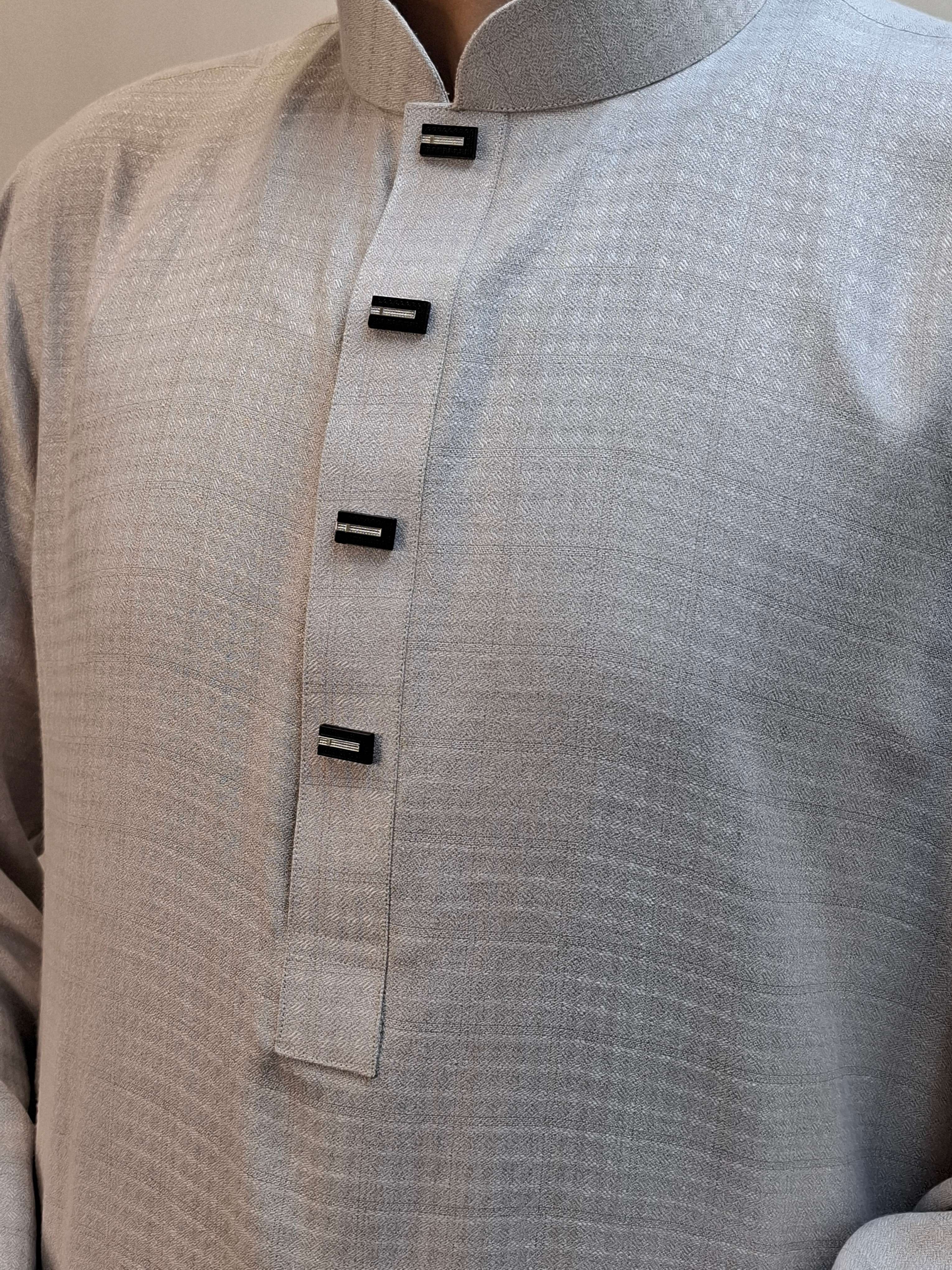 Men's Elegance Indian Fabric Off White Panjabi