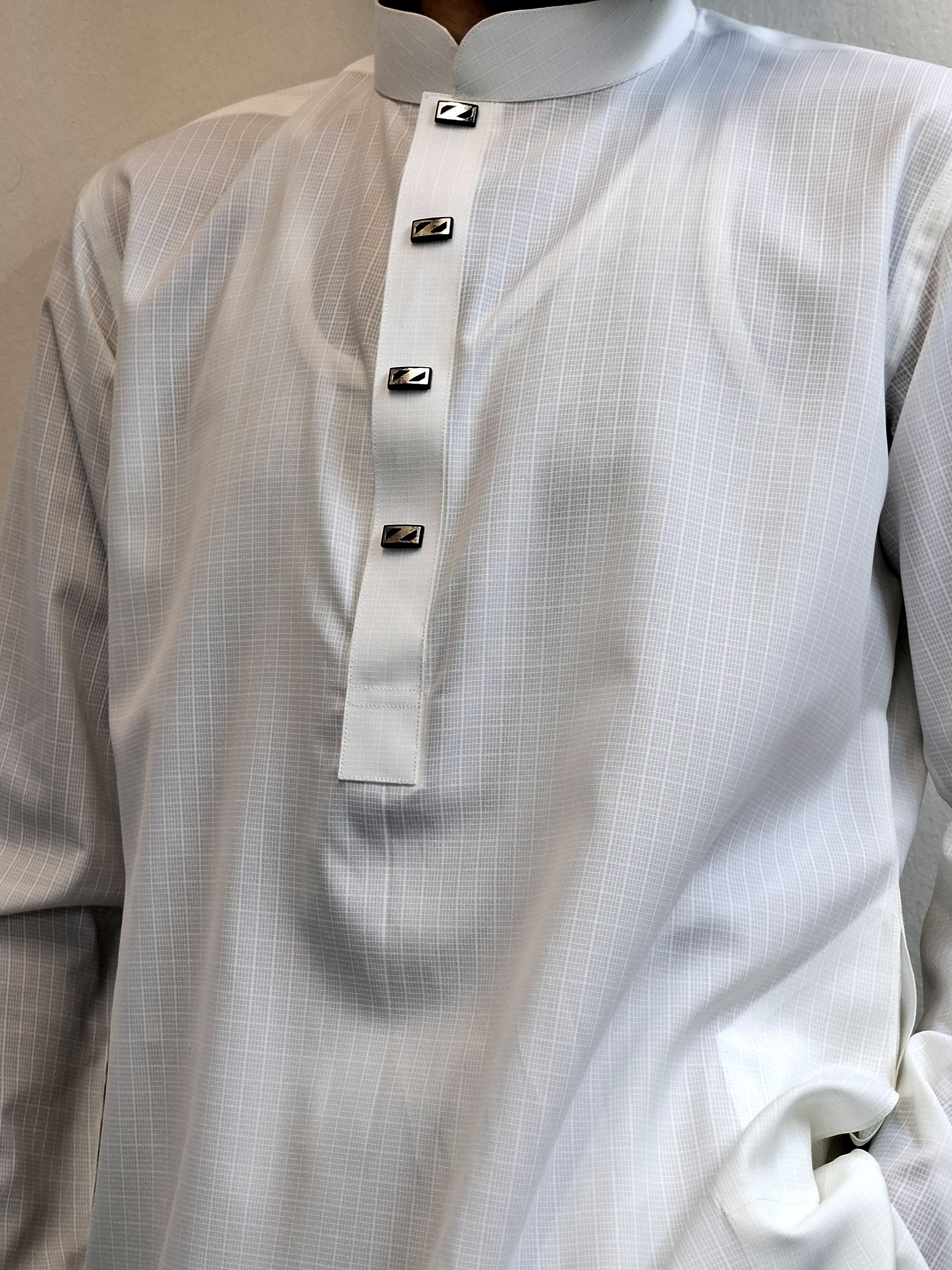 Men's Elegance Indian Fabric Creamy White Panjabi